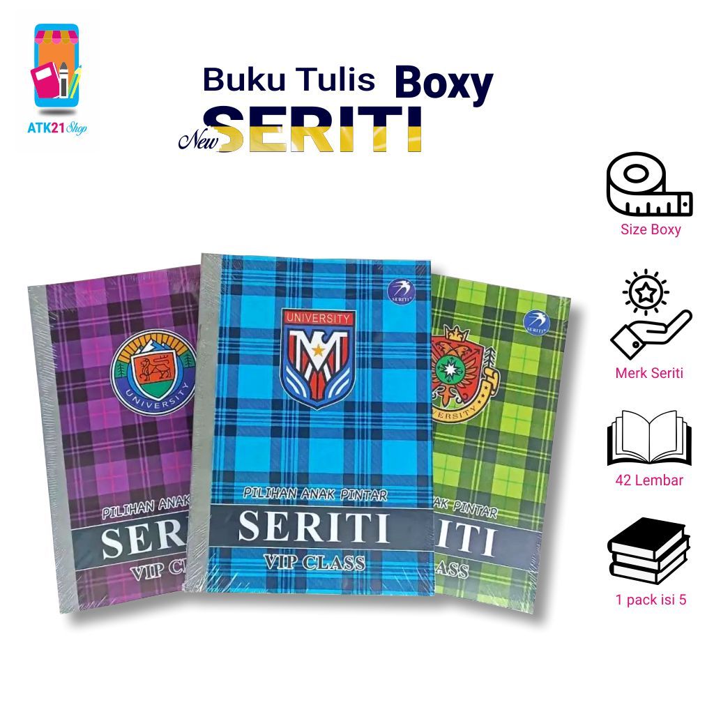 

SERITI - Buku Tulis Sekolah Pack Isi 5 Buku 42 Lembar Ukuran(25x18Cm)