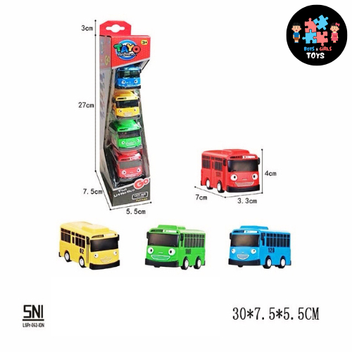 Tayoo Minibus Huili Mainan Mobil Mobilan Hey Tayo 1 Set Isi 4