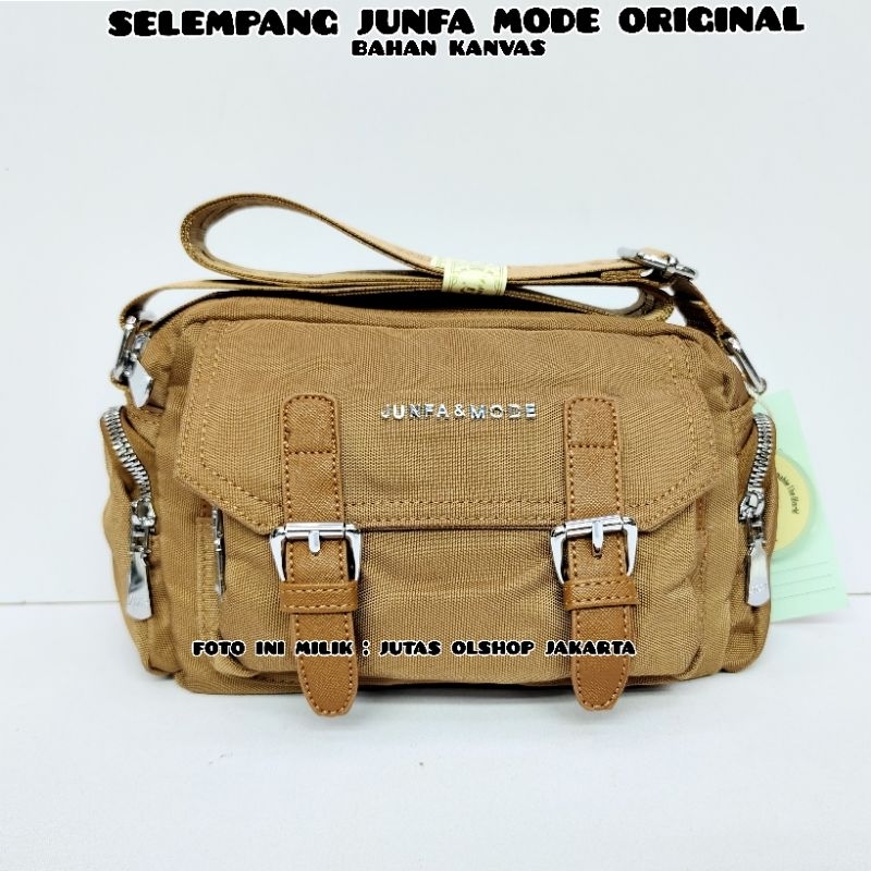 TAS SELEMPANG JUNFA MODE 9954-512 BAHAN KANVAS TERBARU