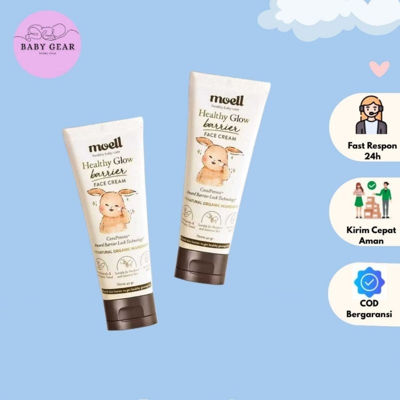 moell face cream barrier 40gr / cream wajah untuk bayi dan anak