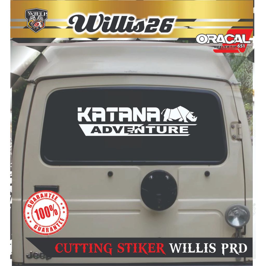 STIKER Kaca MOBIL BADAK Jeep Katana Jimny adventure terbaru dan termurah