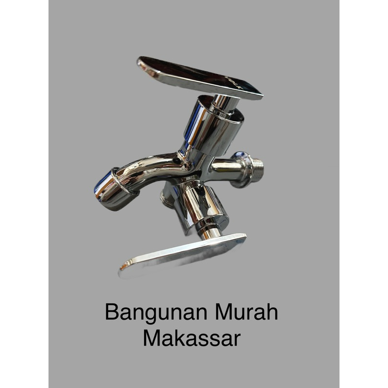 KRAN AIR TEMBOK VOLK DOUBLE ( CABANG ) 1/2 INC/Kran Tembok / Kran Taman / Keran Air Sanitari
