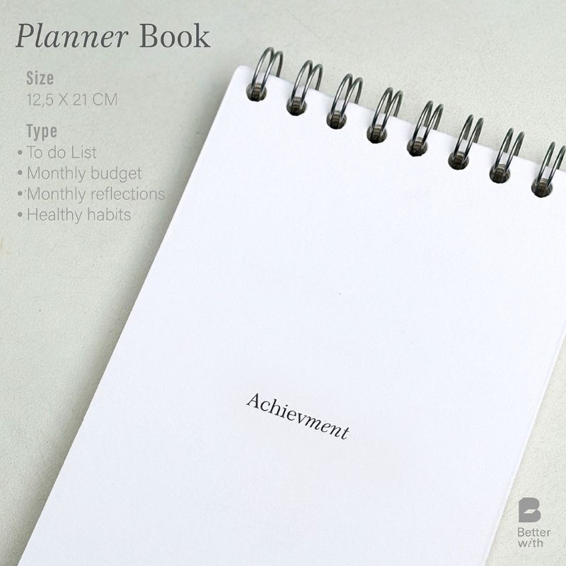 

Planner Book / Daily Planner / Weekly Planner / Monthly Planner / Notebook / To Do List / Achievment