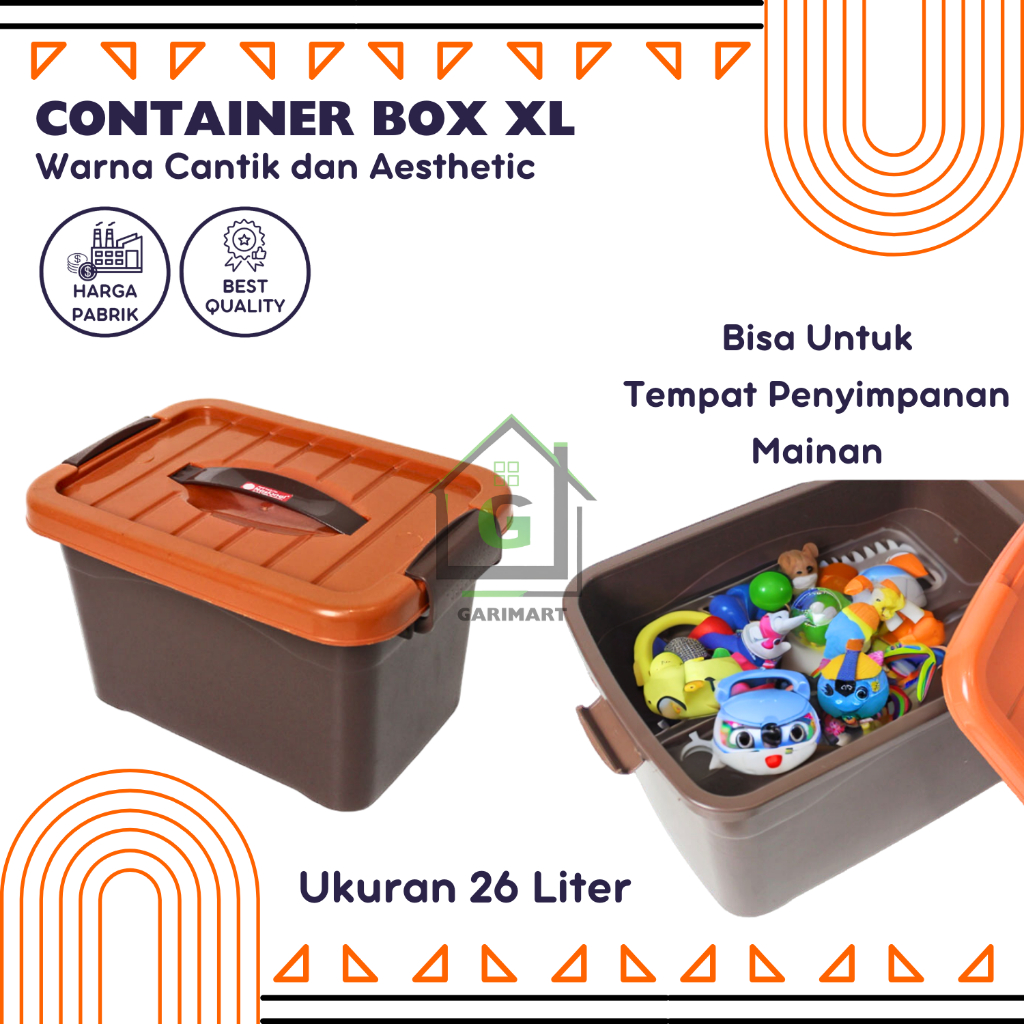 Container Box Plastik Extra Large XL 26 Liter Kotak Penyimpanan Barang