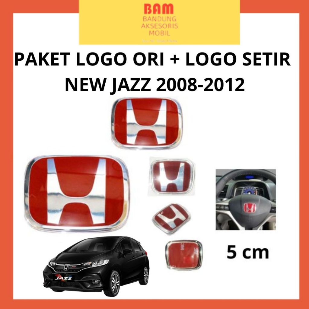 Paket Logo Ori Honda + Logo Setir New Jazz 2008-2012