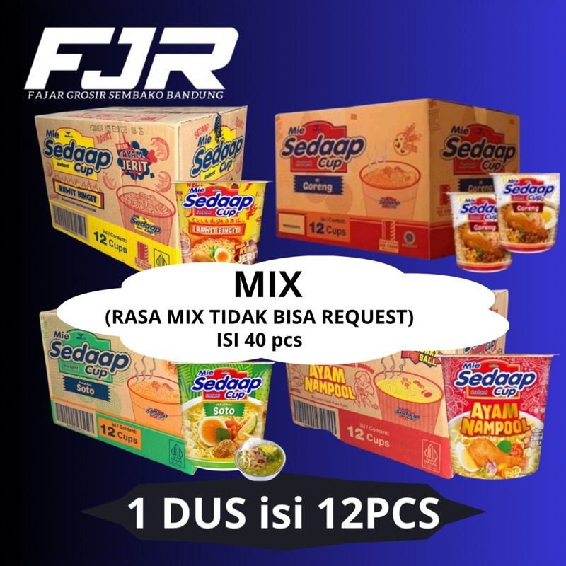 

MIE SEDAP CUP 1 DUS ISI 12PCS BISA CAMPUR