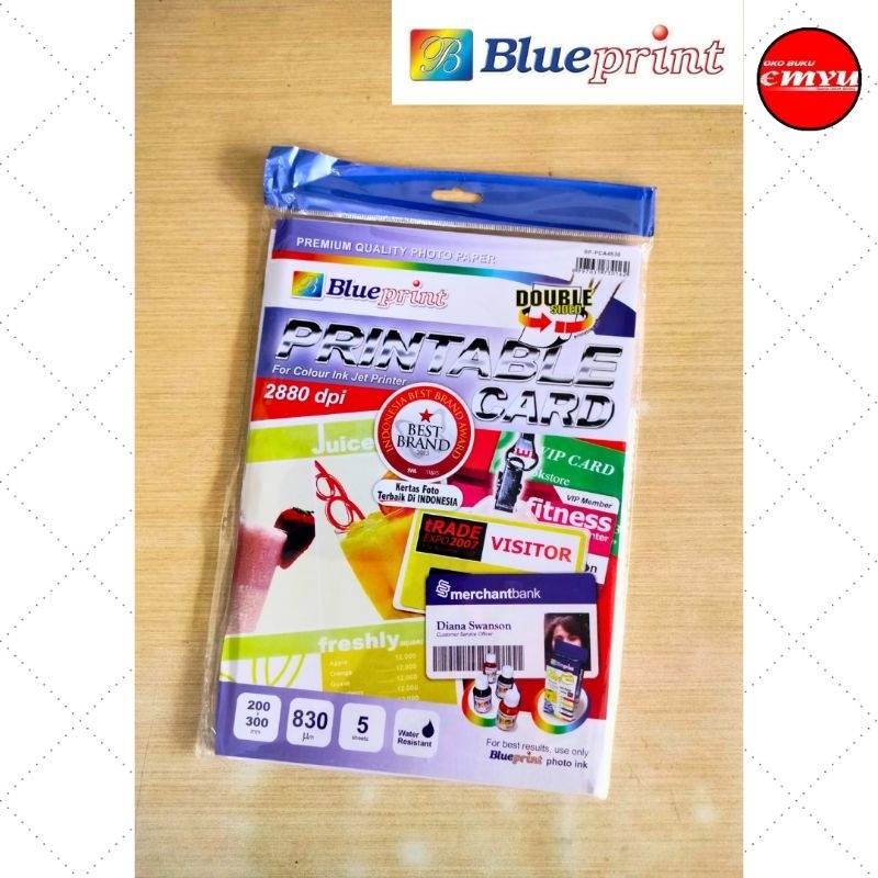 (PACK) Kertas PVC ID Card Blueprint Isi 5 Sheet