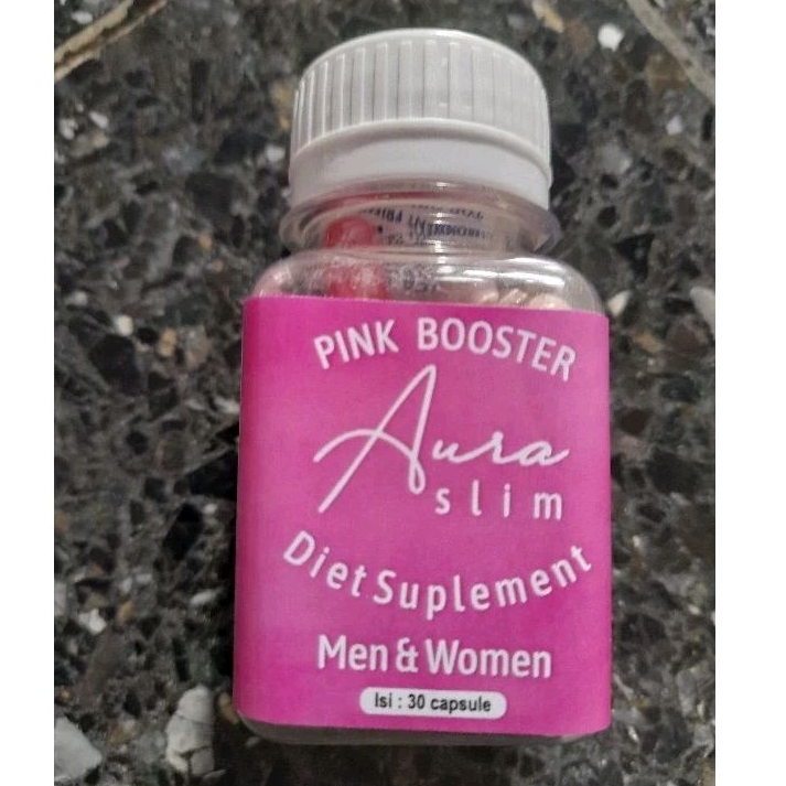 AURA SLIMMING BEAUTY KAPSUL PELANGSING BADAN BOTOL PINK PING ISI 30 KAPSUL