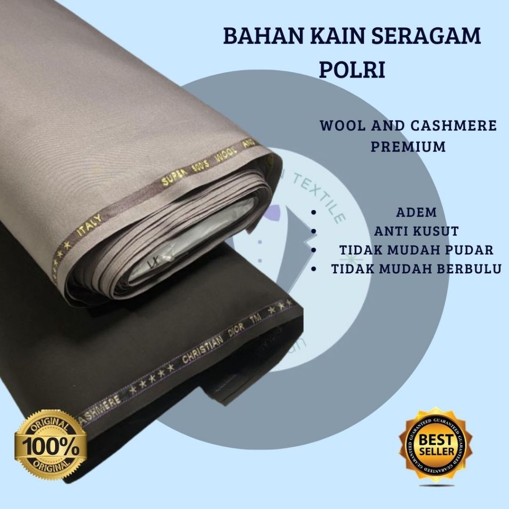 Kain polri/ kain pdh polri/ kain setelan seragam dinas pdh polri wool adem