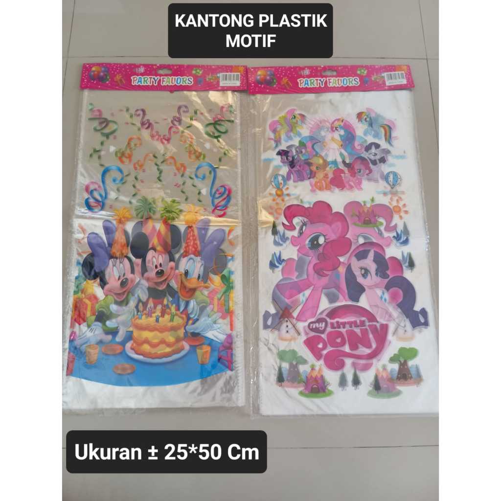 Kantong Plastik Motif Cocok Untuk Plastik Snack Bingkisan Snack Ulang Tahun Anak/ Plastik Souvenir U