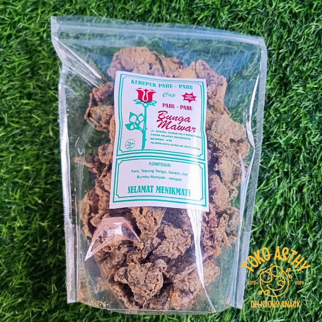 

KERUPUK PARU SAPI CAP BUNGA MAWAR ASLI SEGANTENG LOMBOK 250GR