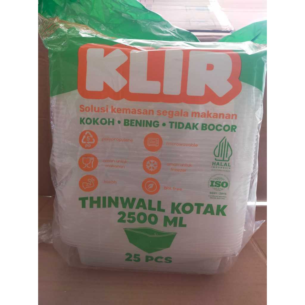 TERMURAHH Thinwall Klir Square 2500ml / Kotak 2500 ml / Thinwall Square @25pcs