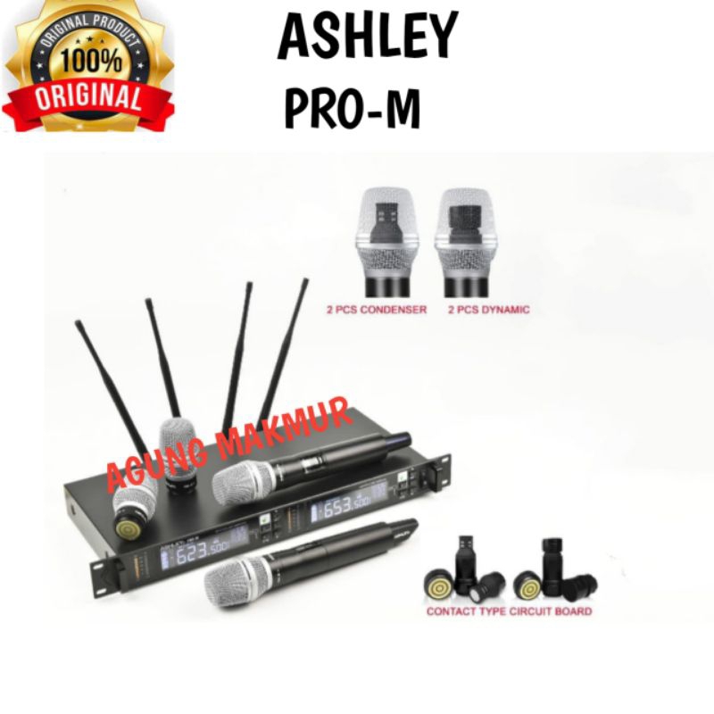 Mic Wireless Ashley PRO M Original Dynamic - Condenser