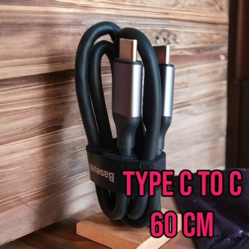 Kabel Data Charge Type-c to type-C 60cm kabel C to C - tanpa kemasan Baseus