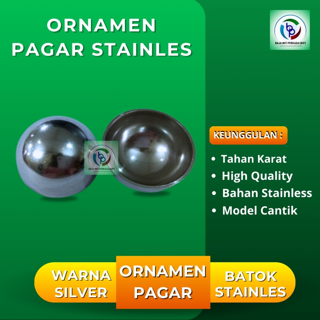 Ornamen Hiasan Aksesoris Pagar Besi Batok Stainless di Makassar