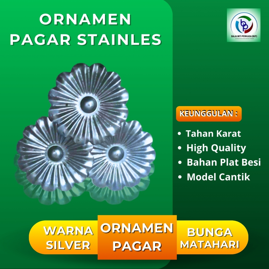 Ornamen Aksesoris Pagar Besi Bunga Matahari/Hiasan Bunga Matahari di Makassar