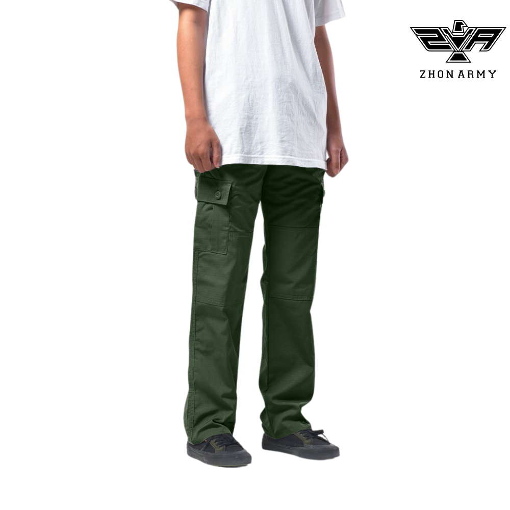 ZHON ARMY Celana Cargo Panjang Pria Army
