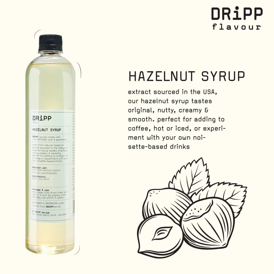 

Dripp Syrup Hazelnut 760 ML - Rasa Hazelnut 760 ML