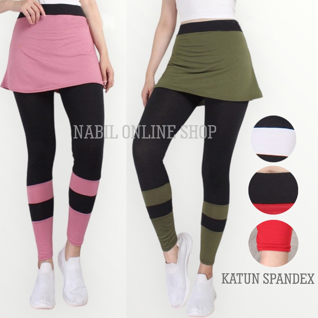 Legging Rok Olahraga Wanita -Legging Celana Olahraga Wanita Rok Celana skirt Hijab Sport High Waist 