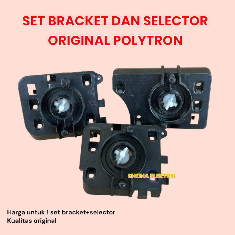 SET BRACKET DAN SELECTOR PEMBUANGAN MESIN CUCI POLYTRON ORIGINAL