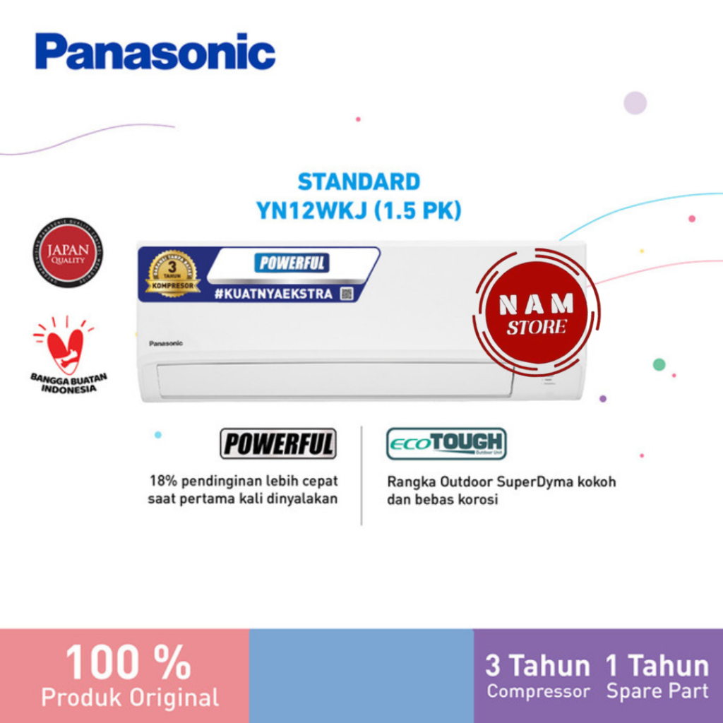 AC PANASONIC Standart Non Inverter 1.5 PK, 2 PK | NAM STORE
