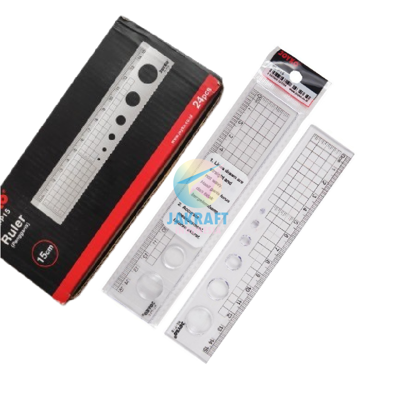 

(24 Pcs) GROSIR Penggaris Mistar 15 Cm JOYKO RL-P15 Panjang Ruler Plastik Bening Transparan | PACK