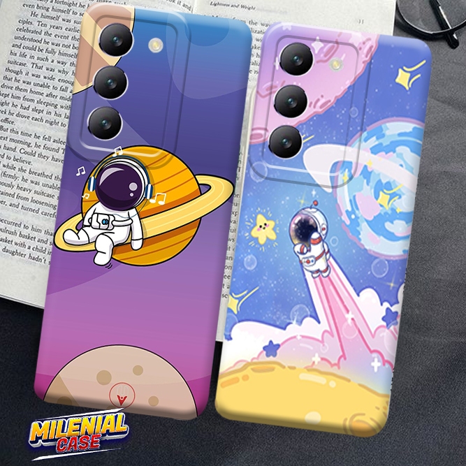 (MJA01) Softcase Vivo Y100 5G/Y100 4G Clear case Motif Astronot Pro Camera Camera belakang