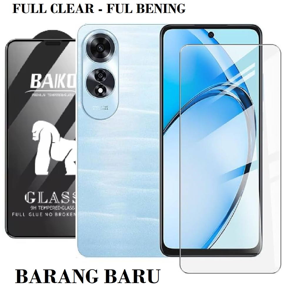 BAIKO  Tempred Glass Screen Protector OPPO A3X A3 NFC A5 Pro A60 A79 A98 A78 4G/5G A76 A77s A74 A33 