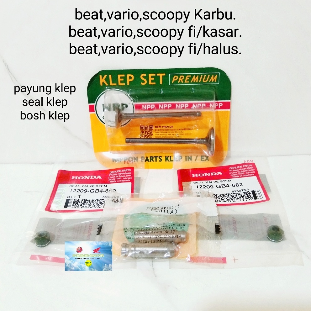 Payung klep/klep set/seal klep/Bosh klep/botol klep+Beat karbu,Beat fi kasar,Beat fi halus dll,100% 