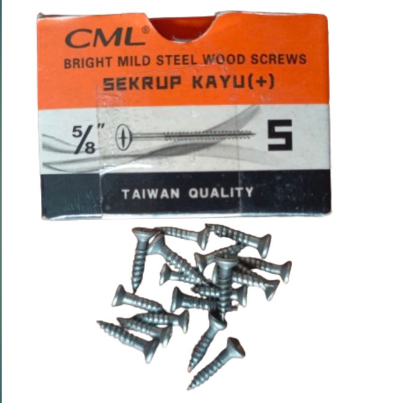 SEKRUP KAYU + 5/8" X5  1.5CM