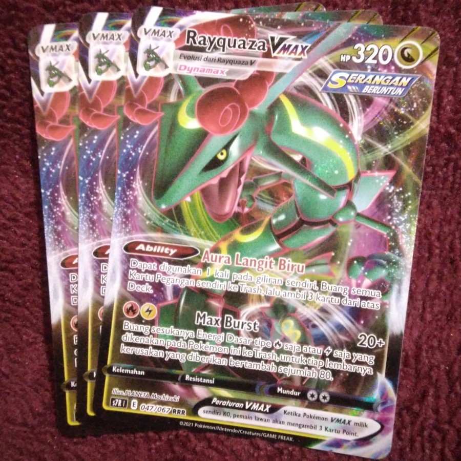 Rayquaza VMAX v max RRR s7R - Pokemon TCG Indonesia foil holo