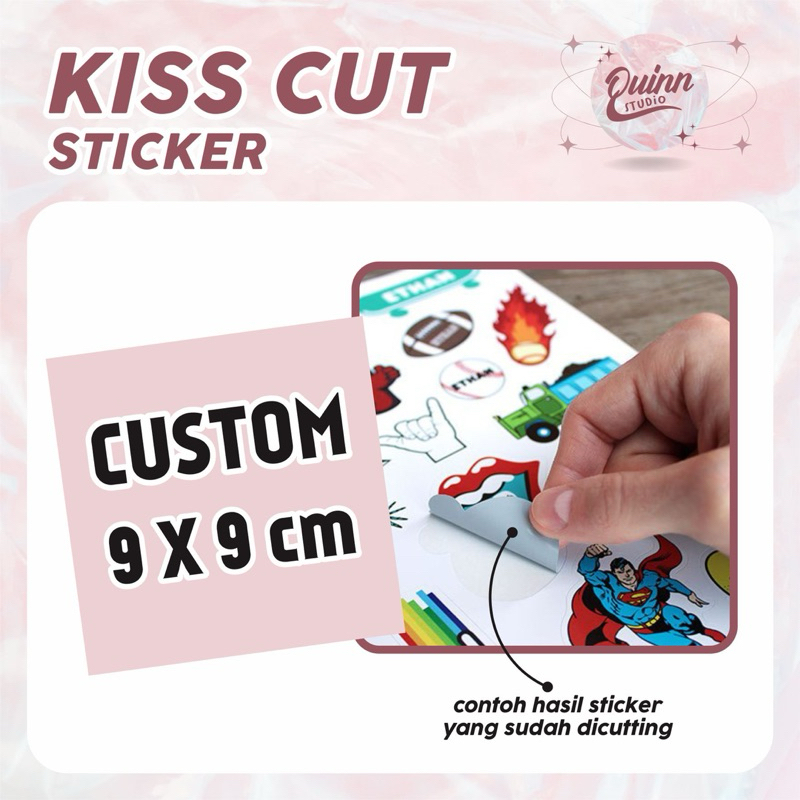 

[ UKURAN 9x9 cm ] Cetak Sticker + Cutting Custom Kiss Cut Sticker