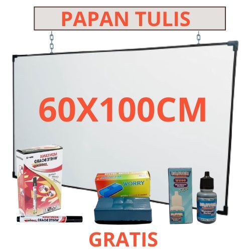 

Papan Tulis Whiteboard 60x100 Gratis Spidol, Penghapus Dan Tinta