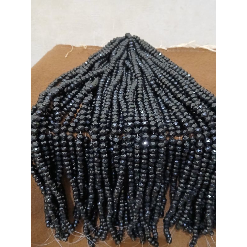 Manik Crystal Ceko Hitam Doff 4mm 6mm 8mm