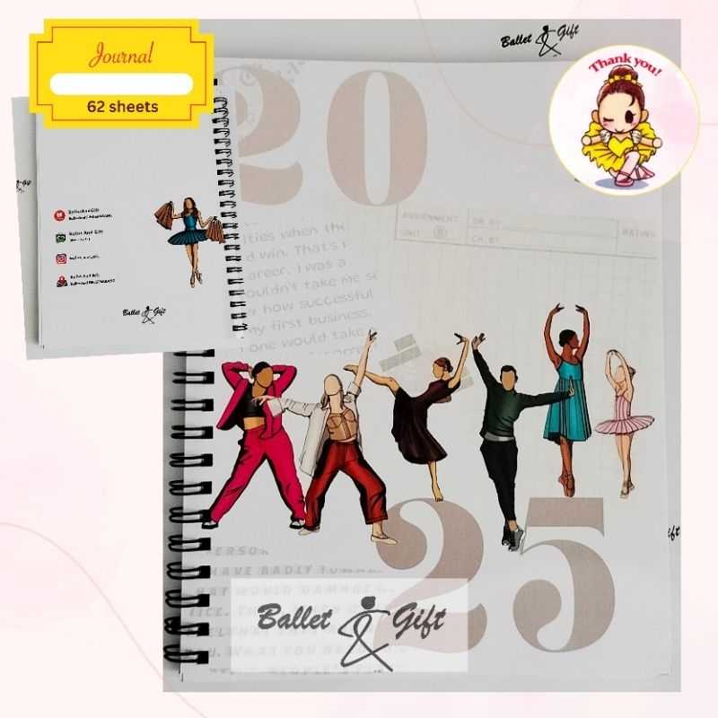 

Ballerinas journal notebook & Planner wall Calendar