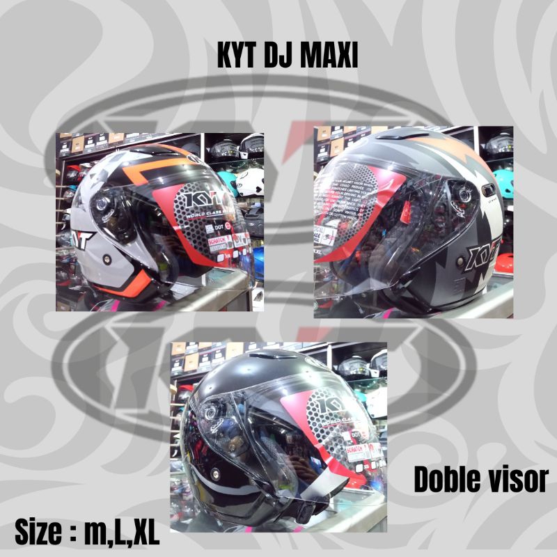 KYT DJ MAXI POLOS/MOTIF DOBLE VISOR ORIGINAL KYT
