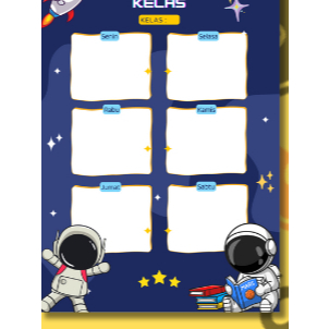 Poster Jadwal Piket Kelas Piket Sekolah – Poster Edukasi Anak – Poster Belajar Anak – Poster Dinding