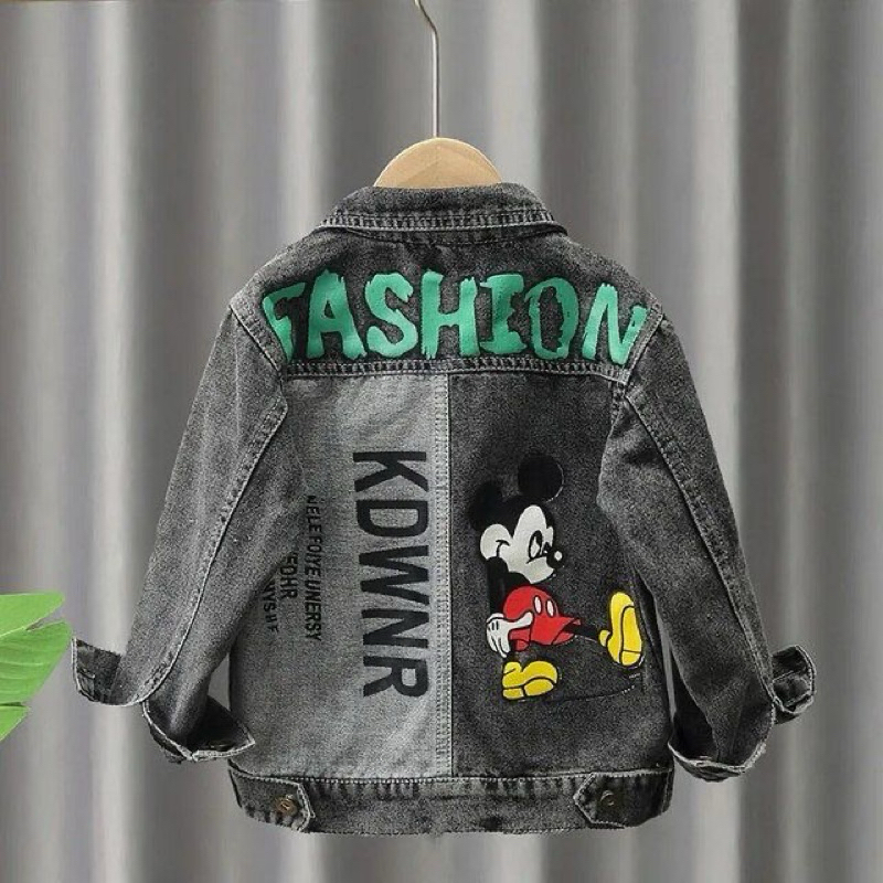 Jaket Jeans Anak Laki Laki Perempuan Motif Karakter Usia 1-12 Tahun Jaket Denim Anak Cowok Snow Hita