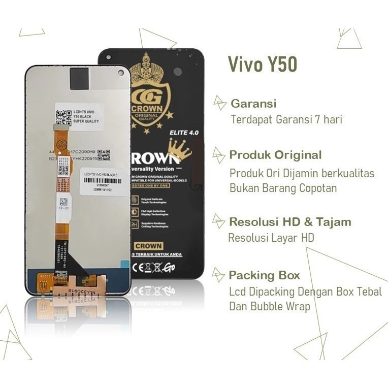 LCD TOUCHSCREEN VIVO Y50 / LCD VIVO Y50 1935 FULLSET ORIGINAL COMPLETE