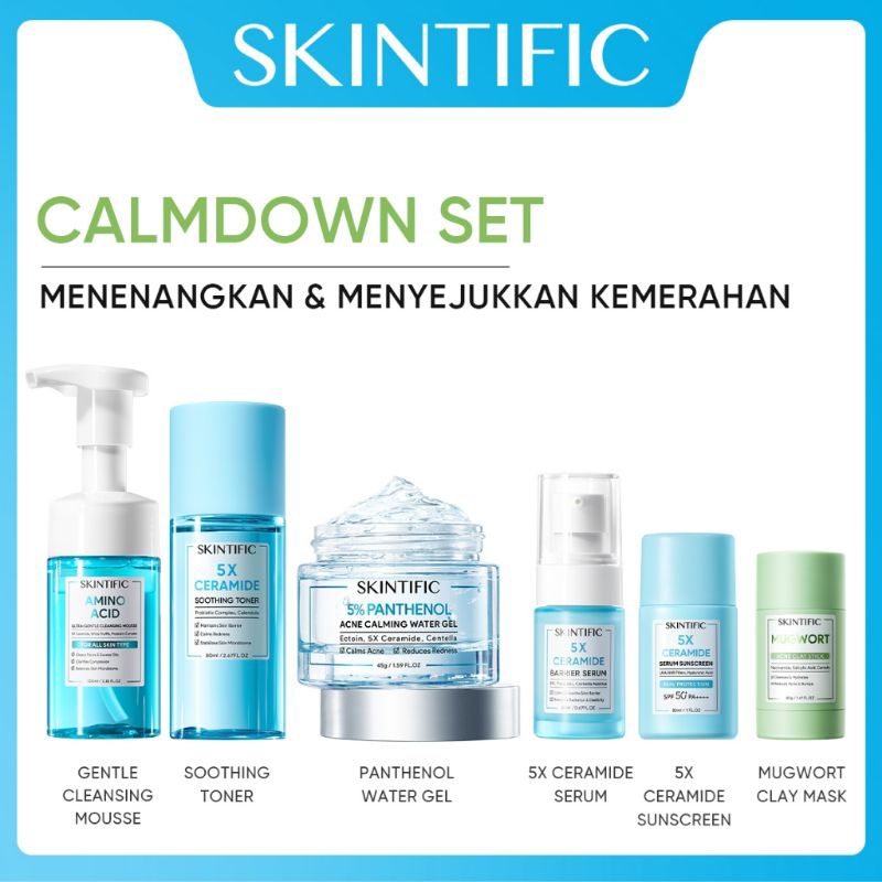 SKINTIFIC-6pcs Paket-Skincare Set | Serum Moisturizer Gel Toner Sunscreen...