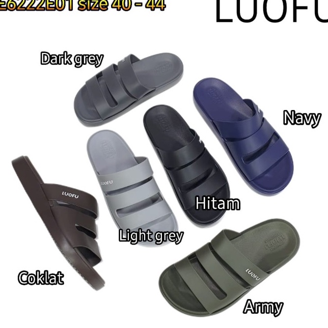 BISA COD  E6222E1 LUOFU ORIGINAL sandal karet pria sendal tali cowok import