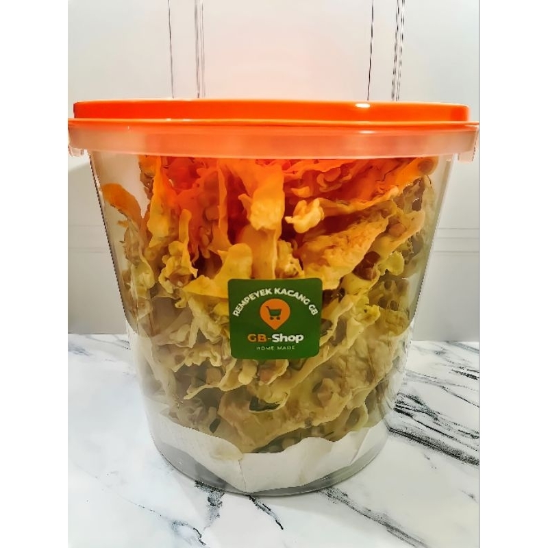 

Rempeyek / Peyek GB-Kemasan Toples 5 L 4 Varian (Kacang, Kacang Ijo, Teri, Rebon)