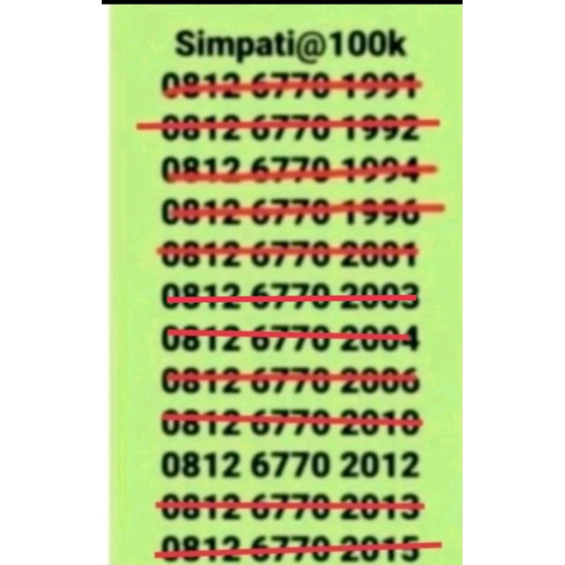 nomor cantik simpati seri tahun 08** 6770 2012 nocan-kartu-perdana-telkomsel
