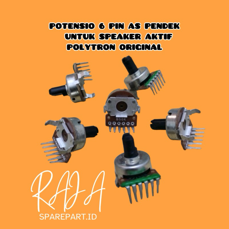 POTENSIO 6 PIN AS PENDEK  UNTUK SPEAKER AKTIF POLYTRON ORIGINAL