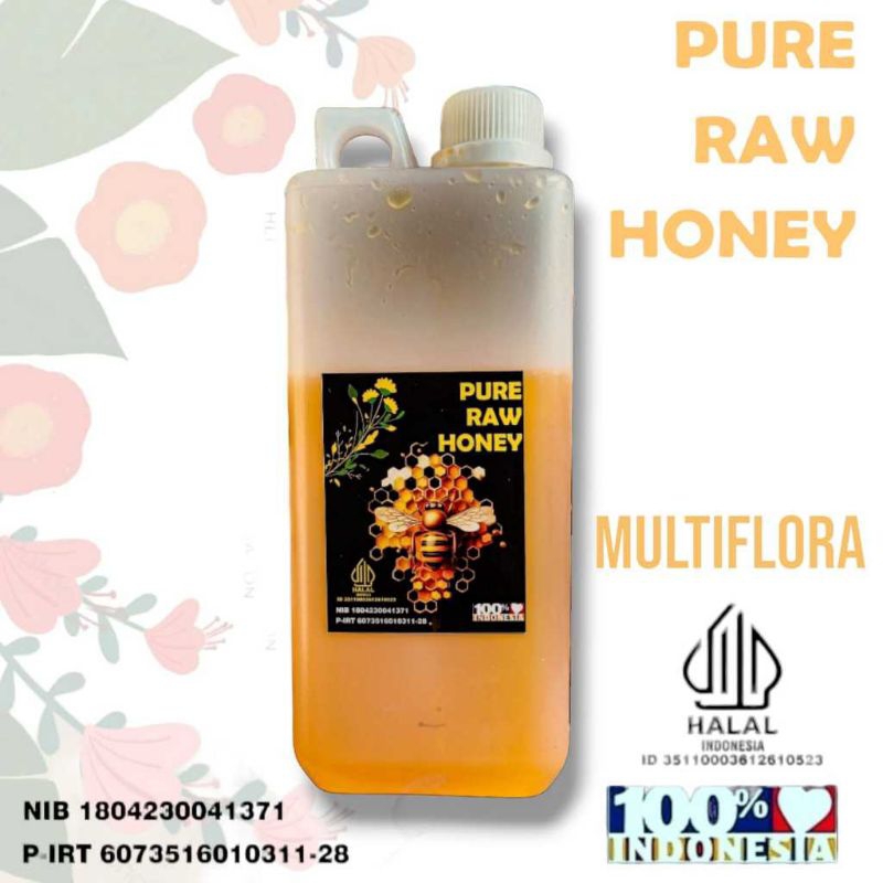 

100% Asli Madu Murni Madu Multiflora 1 Kg - Raw Honey