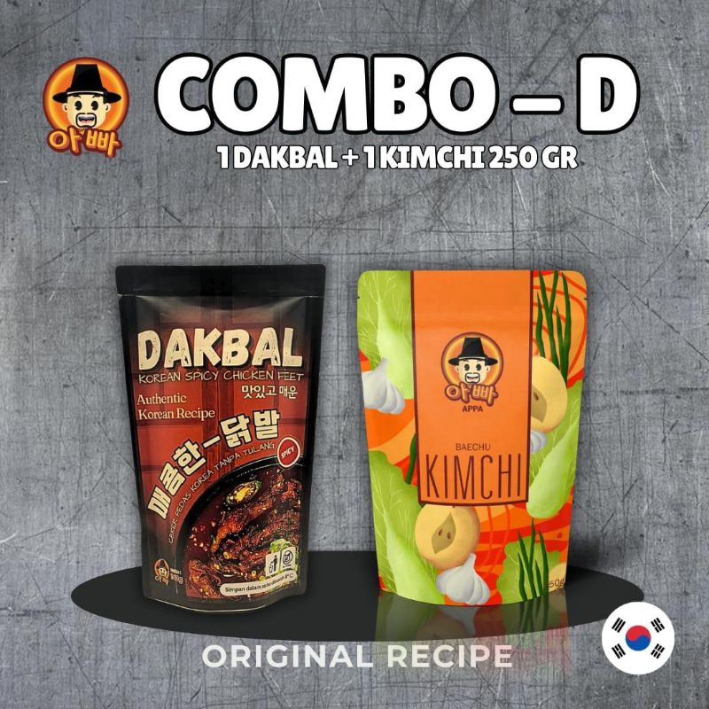 

COMBO D - 1 KIMCHI 250gr + 1 DAKBAL APPA KOREAN 140gr