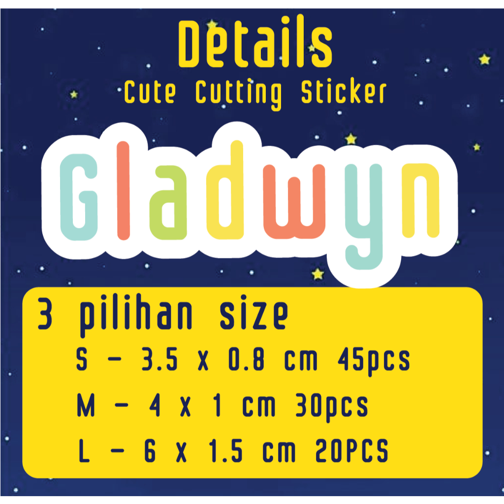 

Ay00! Stiker Nama Custom Rainbow Text Sticker Nama Anak & Hampers Unik Warna-Warni