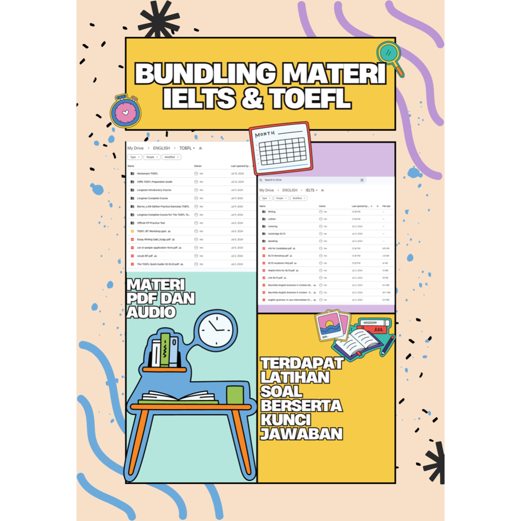 Materi TOEFL dan IELTS. PDF serta Audio