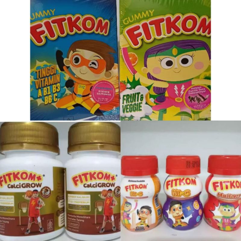 Fitkom Gummy (Hijau/Biru) | Fitkom Calcigrow | Fitkom Tablet Hisap