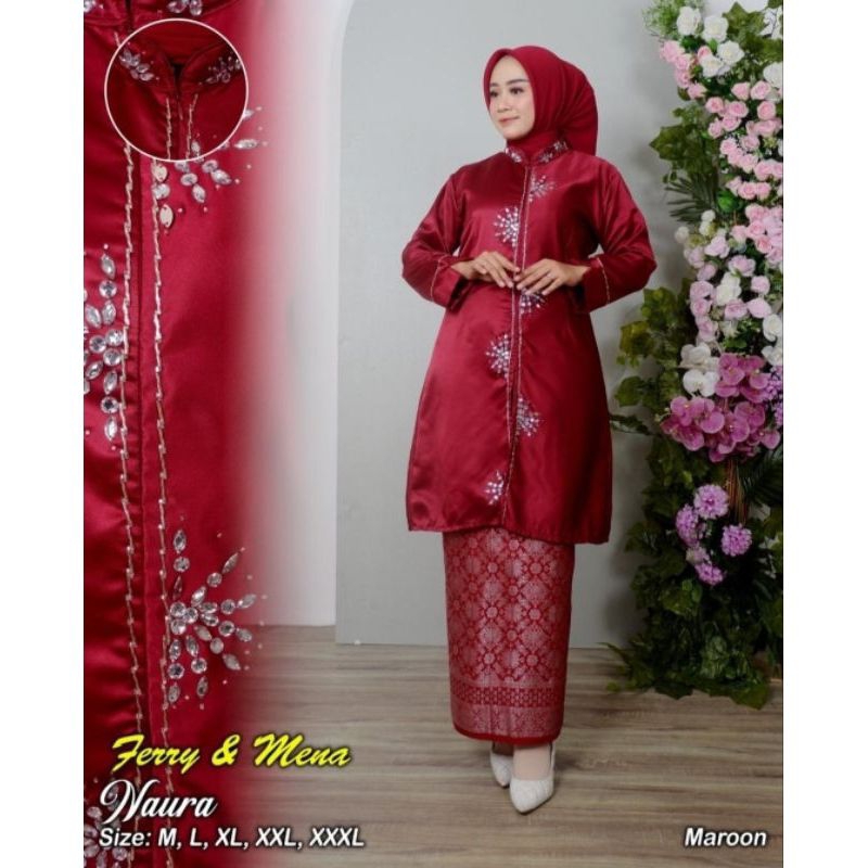 Setelan kebaya kurung Melayu Malaysia Payet // kebaya kurung tafeta Payet // kebaya modern // kebaya